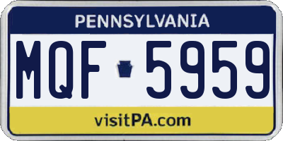 PA license plate MQF5959
