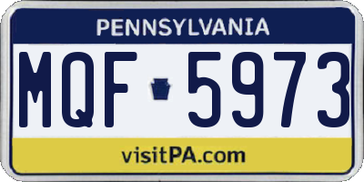 PA license plate MQF5973