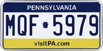PA license plate MQF5979