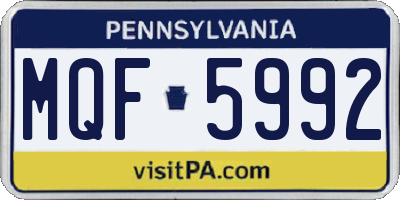 PA license plate MQF5992