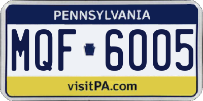PA license plate MQF6005