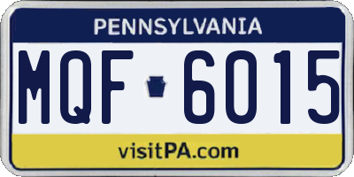 PA license plate MQF6015