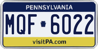 PA license plate MQF6022