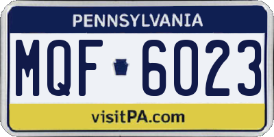 PA license plate MQF6023