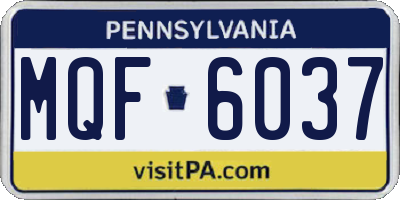 PA license plate MQF6037