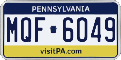 PA license plate MQF6049