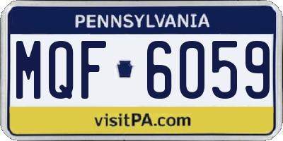 PA license plate MQF6059