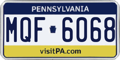 PA license plate MQF6068