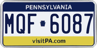 PA license plate MQF6087