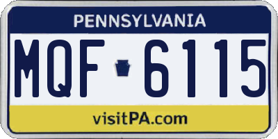 PA license plate MQF6115