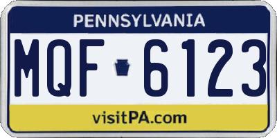 PA license plate MQF6123