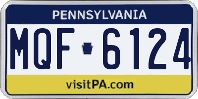 PA license plate MQF6124