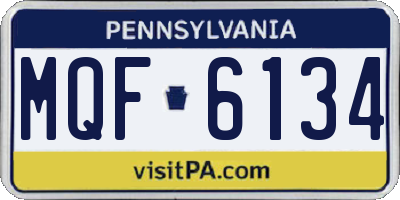 PA license plate MQF6134