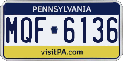 PA license plate MQF6136