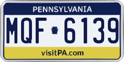 PA license plate MQF6139