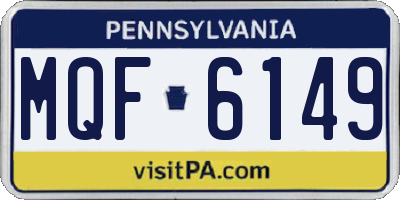PA license plate MQF6149