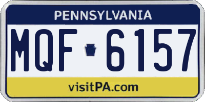 PA license plate MQF6157