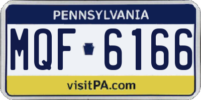 PA license plate MQF6166