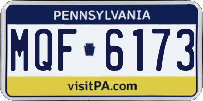 PA license plate MQF6173