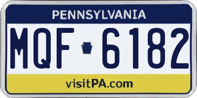 PA license plate MQF6182