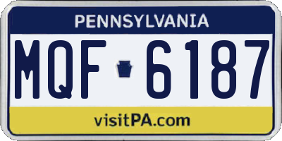 PA license plate MQF6187