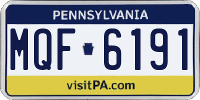PA license plate MQF6191