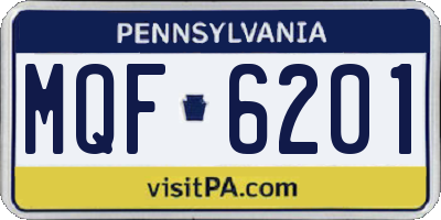 PA license plate MQF6201