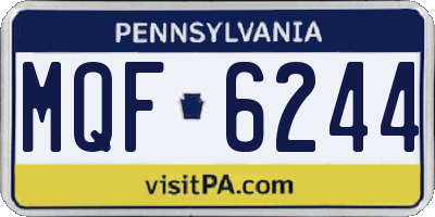 PA license plate MQF6244