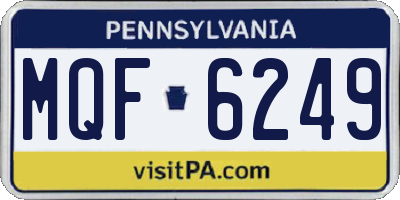 PA license plate MQF6249
