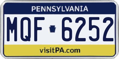 PA license plate MQF6252