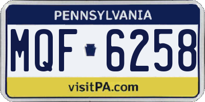 PA license plate MQF6258