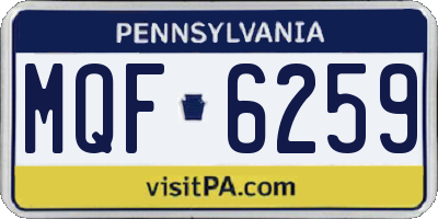 PA license plate MQF6259