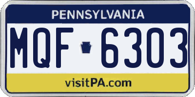 PA license plate MQF6303