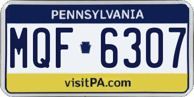 PA license plate MQF6307