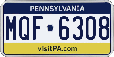 PA license plate MQF6308