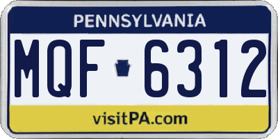 PA license plate MQF6312