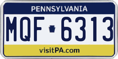 PA license plate MQF6313
