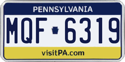PA license plate MQF6319