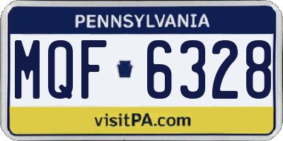 PA license plate MQF6328