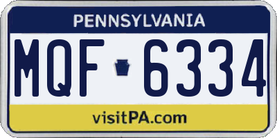 PA license plate MQF6334