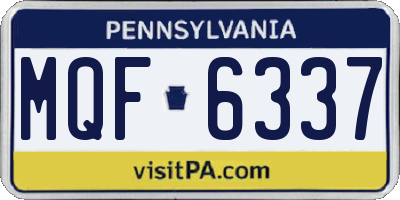PA license plate MQF6337