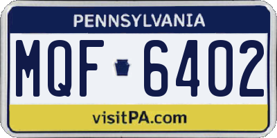 PA license plate MQF6402
