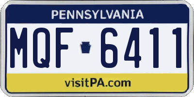 PA license plate MQF6411