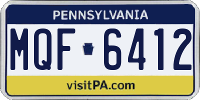 PA license plate MQF6412