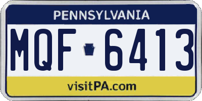PA license plate MQF6413
