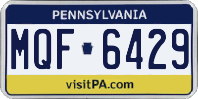 PA license plate MQF6429