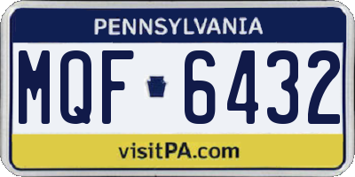 PA license plate MQF6432