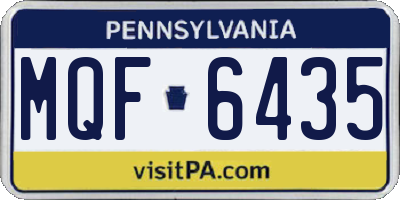 PA license plate MQF6435