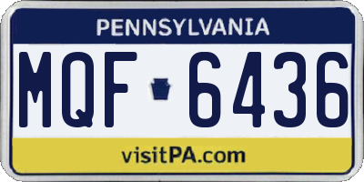 PA license plate MQF6436