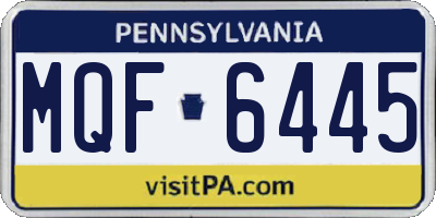 PA license plate MQF6445